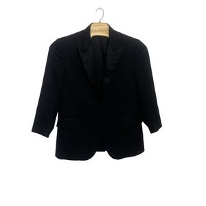 Brooks Brothers 43 R Brooksease‎ Black Suit Jacket 100% Wool